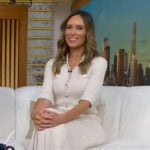 Rhiannon’s ivory ribbed knit shirtdress on Good Morning America Rhiannon’s ivory ribbed knit shirtdress on Good Morning America