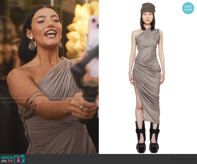 Rick Owens Gray Lido Draped Midi Dress worn by (Charli D'Amelio) on The Studio