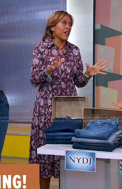 Robin’s floral print shirtdress on Good Morning America
