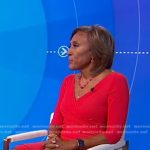 Robin’s red ruffle jersey dress on Good Morning America