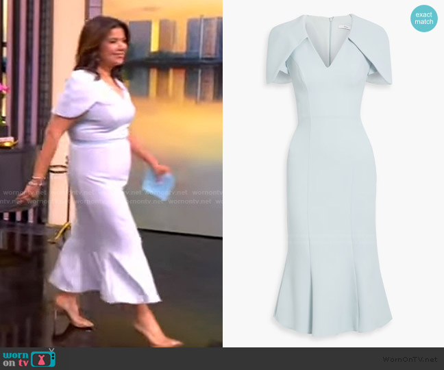 Fluted crepe midi dress Safiyaa worn by Ana Navarro on The View