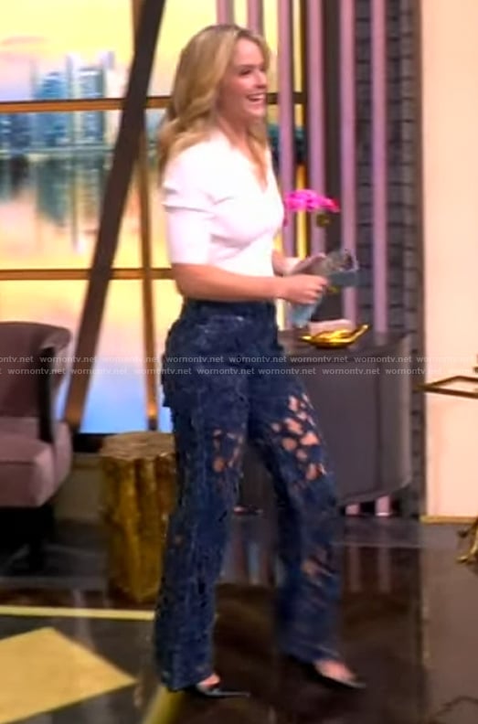 Sara’s floral cutout jeans on The View