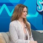 Sarah Ramos’s tweed cardigan and skirt set on Access Hollywood
