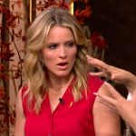 Sara’s red sleeveless top and embellished jeans on The View
