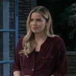 Sasha’s purple button down top on General Hospital