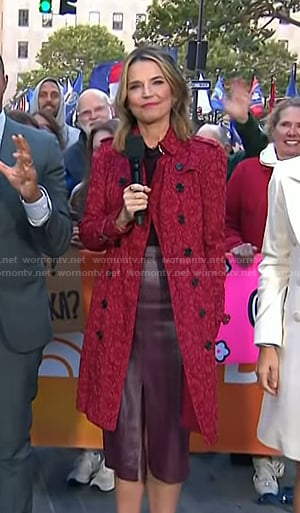 Savannah’s red lace trench coat on Today