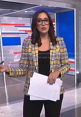 Savannah’s yellow plaid blazer on NBC News Daily