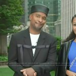 Scott’s black buckle detail blazer on Access Hollywood