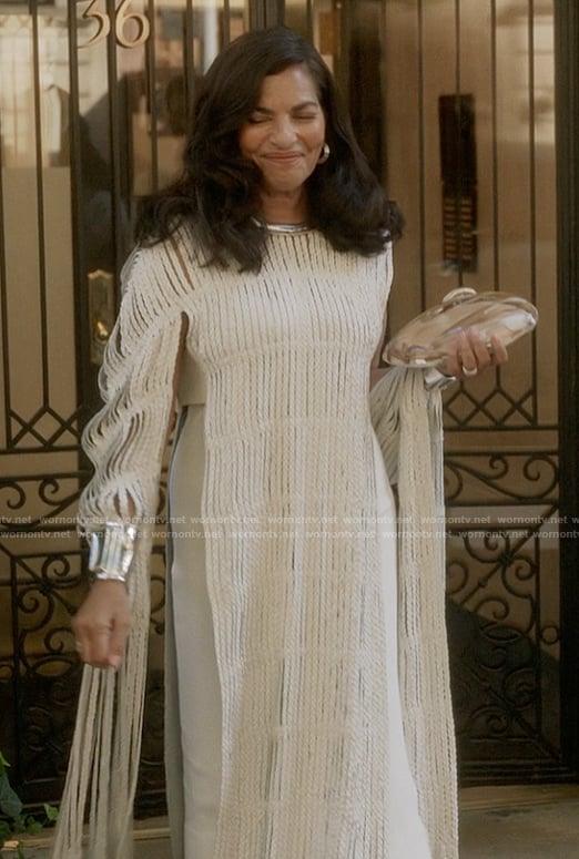 Seema’s metallic clutch on And Just Like That