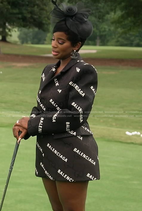 Shamea’s black Balenciaga logo blazer on The Real Housewives of Atlanta