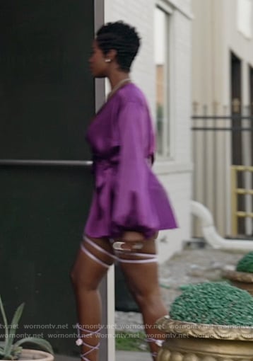 Shamea’s lilac floral heels on The Real Housewives of Atlanta