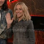 Sheryl Crow’s grey lace-up back denim jacket on The Voice