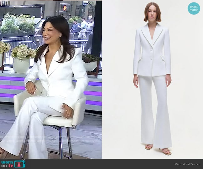 Simkhai Maddix Blazer in Ivory worn by Ming-Na Wen on Today