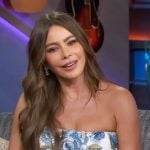 Sofía Vergara’s floral strapless top on The Kelly Clarkson Show