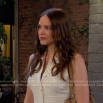 Stephanie’s white sleeveless tweed dress on Days of our Lives