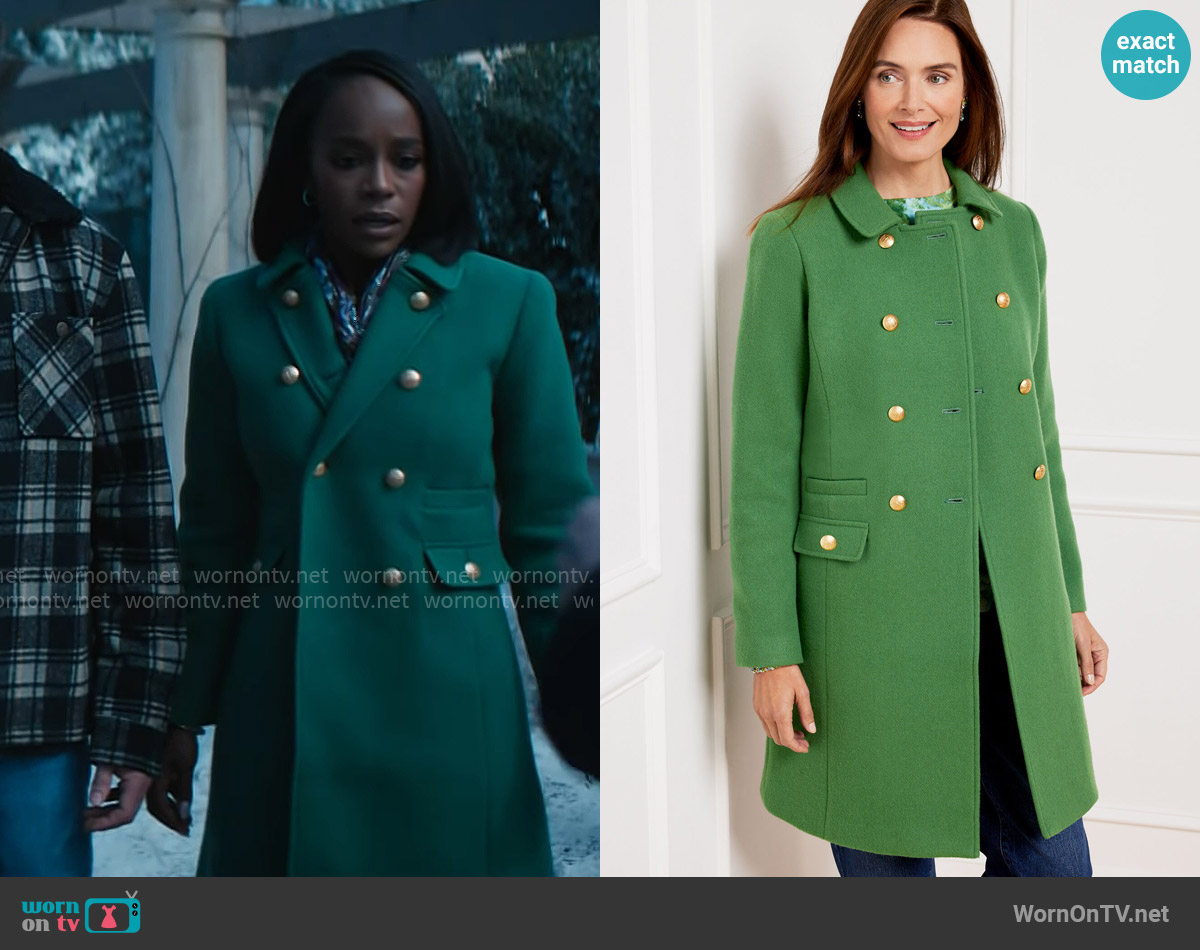 Talbots Albury Wool Blend Coat worn by Catherine (Aja Naomi King) on Grosse Pointe Garden Society