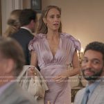 Teddy’s pink satin ruffle dress on Greys Anatomy