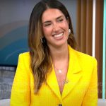 Tinx’s yellow tweed blazer and skirt set on CBS Mornings