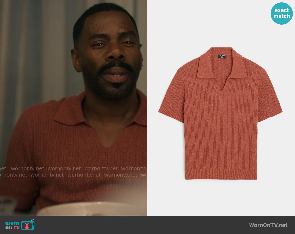 Todd Snyder Silk Donegal Montaux Polo worn by Danny (Colman Domingo) on The Four Seasons