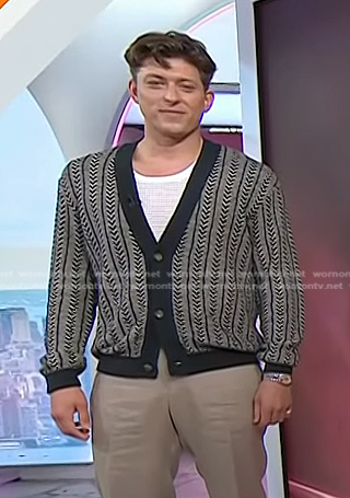 Tom Francis’s grey print cardigan on Today