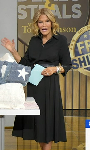 Tory’s black poplin shirtdress on Good Morning America