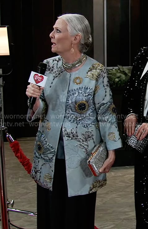 Tracy’s floral beaded jacket for 2025 Nurses Ball on General Hospital