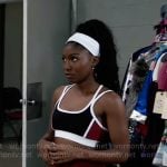 Trina’s black and burgundy sports bra on General Hospital