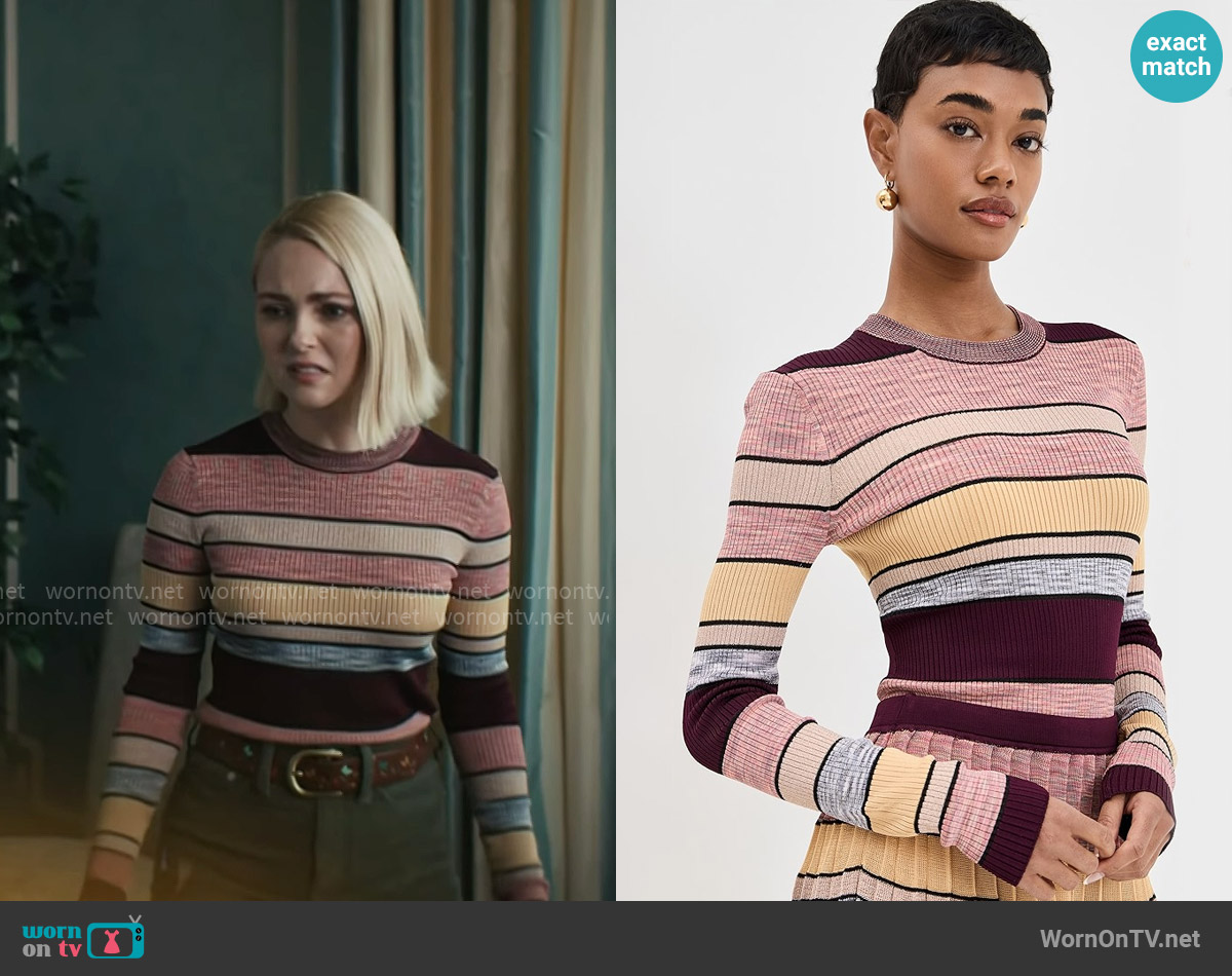 Ulla Johnson Denia Top in Sundown worn by Alice (AnnaSophia Robb) on Grosse Pointe Garden Society