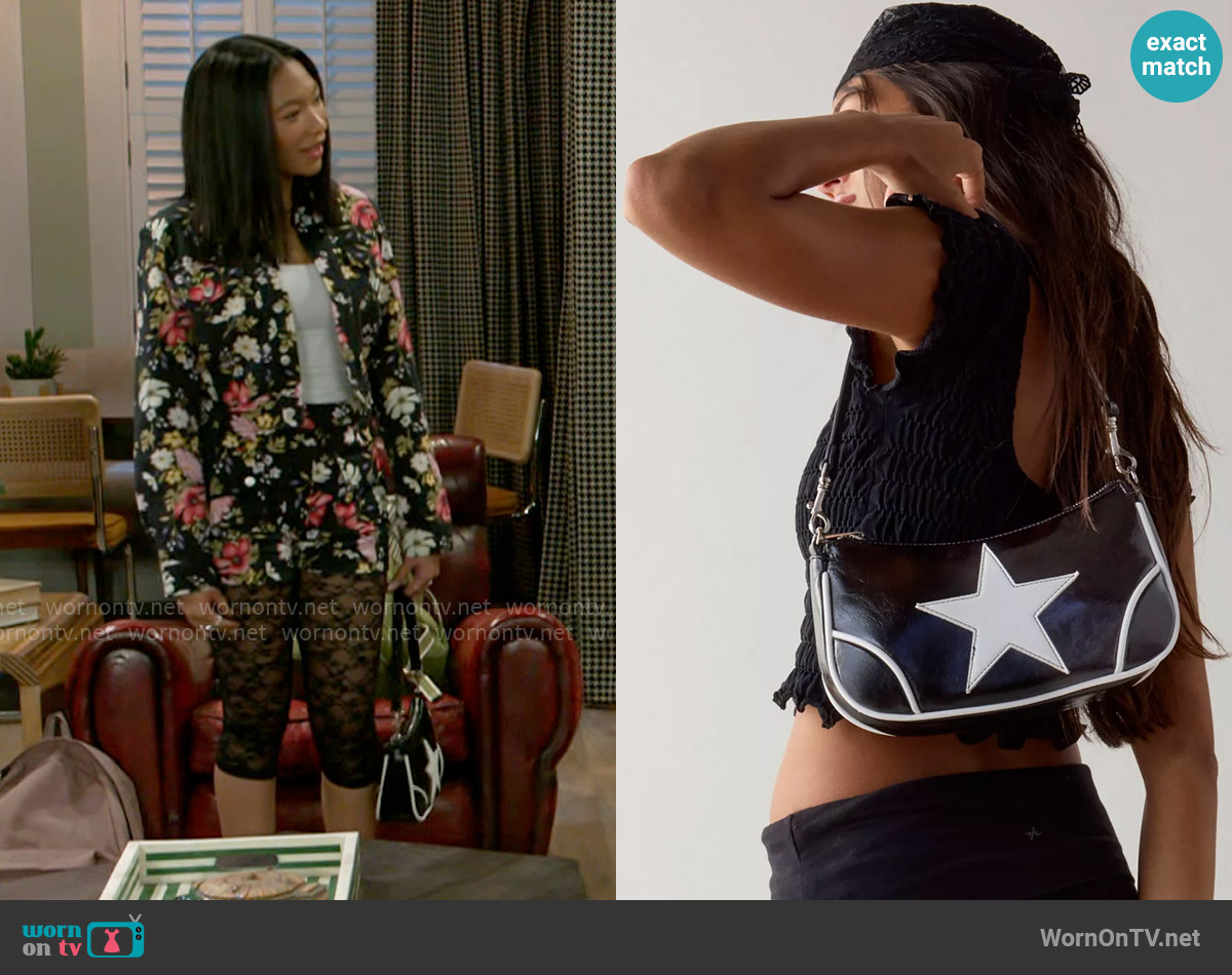 Urban Outfitters Daphne Star Faux Leather Moto Bag worn by Jessica Harris (Camryn Jade) on Beyond the Gates