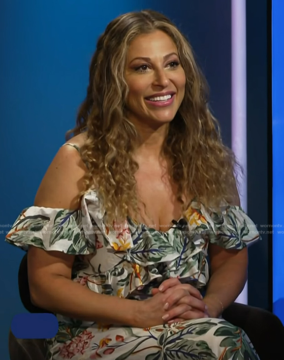 Valerie Greenberg’s floral print cold shoulder dress on E! News
