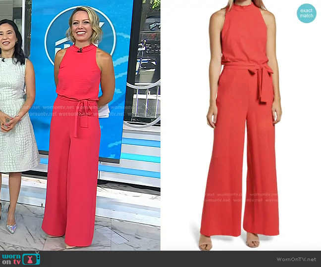 Vince Camuto Sleeveless Ruffle Neck Jumpsuit worn by Dylan Dreyer on Today