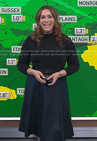 Violeta’s black mixed media dress on NBC News Daily