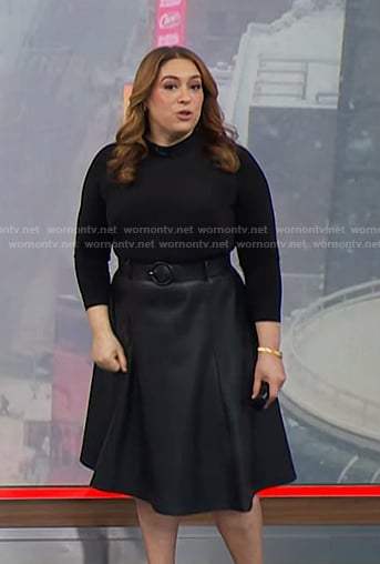 Violeta’s black mixed media dress on NBC News Daily