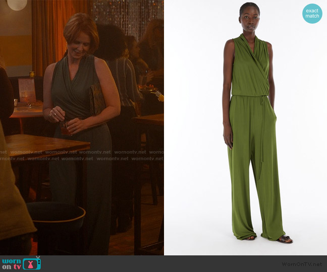 Weekend Stretch Viscose Jersey Jumpsuit worn by Miranda Hobbs (Cynthia Nixon) on And Just Like That