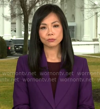 Weijia Jiang’s purple blazer on CBS Mornings