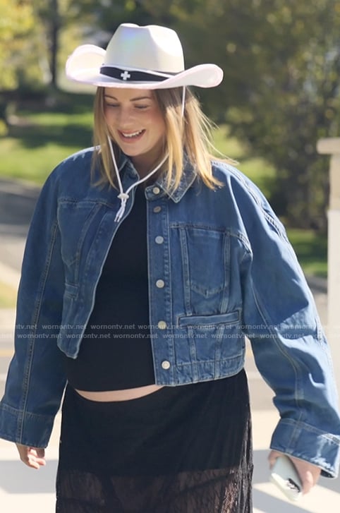 Whitney’s denim jacket on The Secret Lives of Mormon Wives