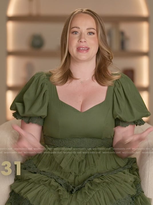Whitney’s green confessional dress on The Secret Lives of Mormon Wives