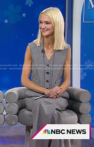 Zanna Roberts Rassi’s grey houndstooth vest and pants on Today