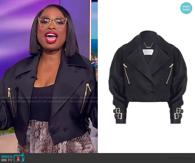 Zimmermann Cropped Black Jacket worn by Jennifer Hudson on The Jennifer Hudson Show