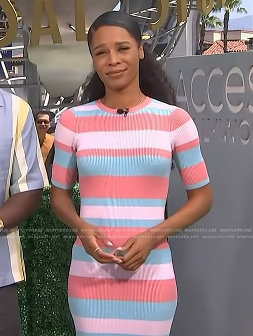 Zuri’s stripe ribbed dress on Access Hollywood