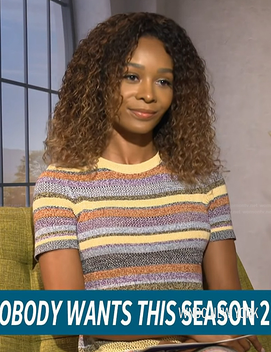 Zuri’s striped midi dress on Access Hollywood