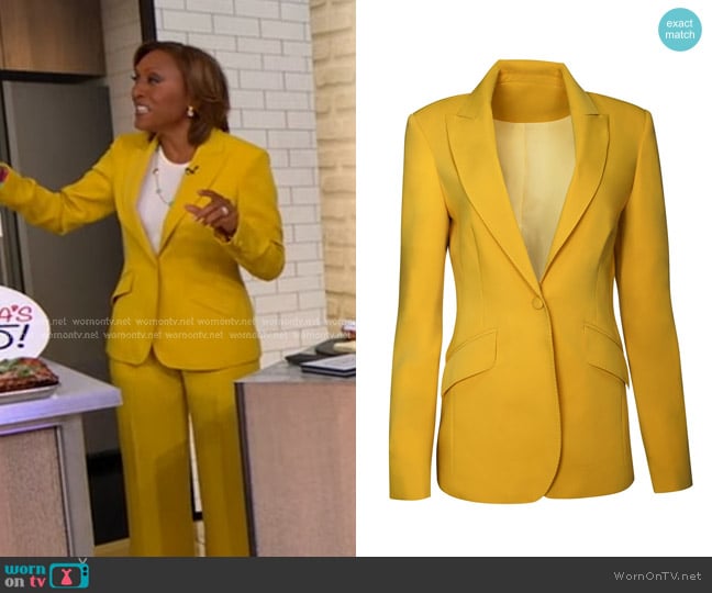 831 Minhle Revel Blazer in Soft Honey worn by Robin Roberts on Good Morning America