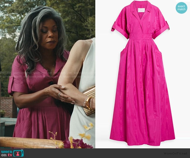 Carolina Herrera Pleated Moire Gown worn by Catherine Lancaster (Lorraine Toussaint) on The Better Sister