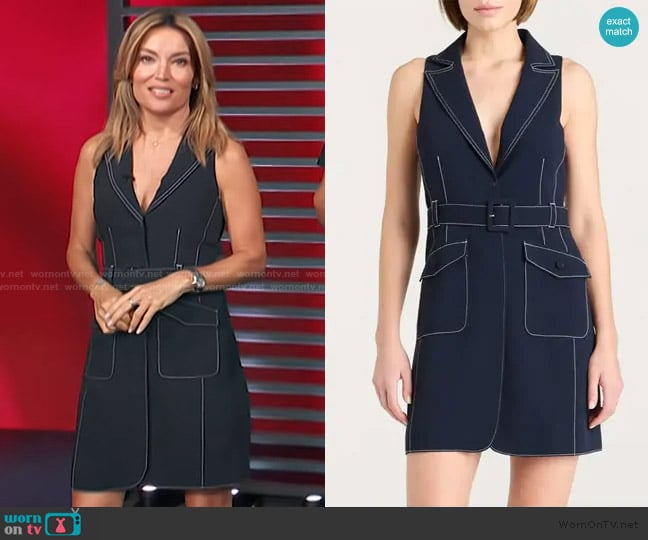 Cinq a Sept Belize Belted Dress worn by Kit Hoover on Access Hollywood