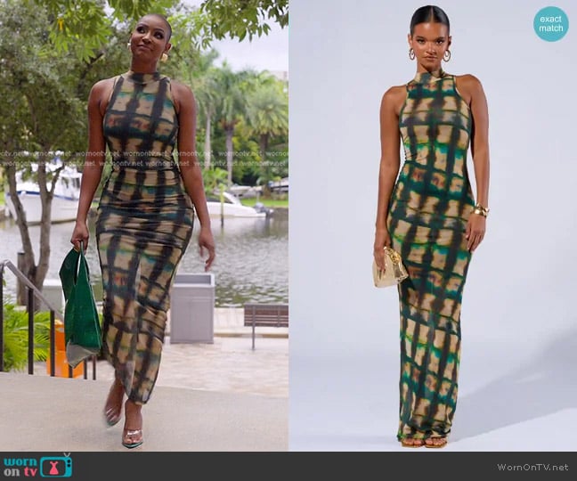 Akira Cool For the Summer Printed Maxi Dress worn by Guerdy Abraira (Guerdy Abraira) on The Real Housewives of Miami