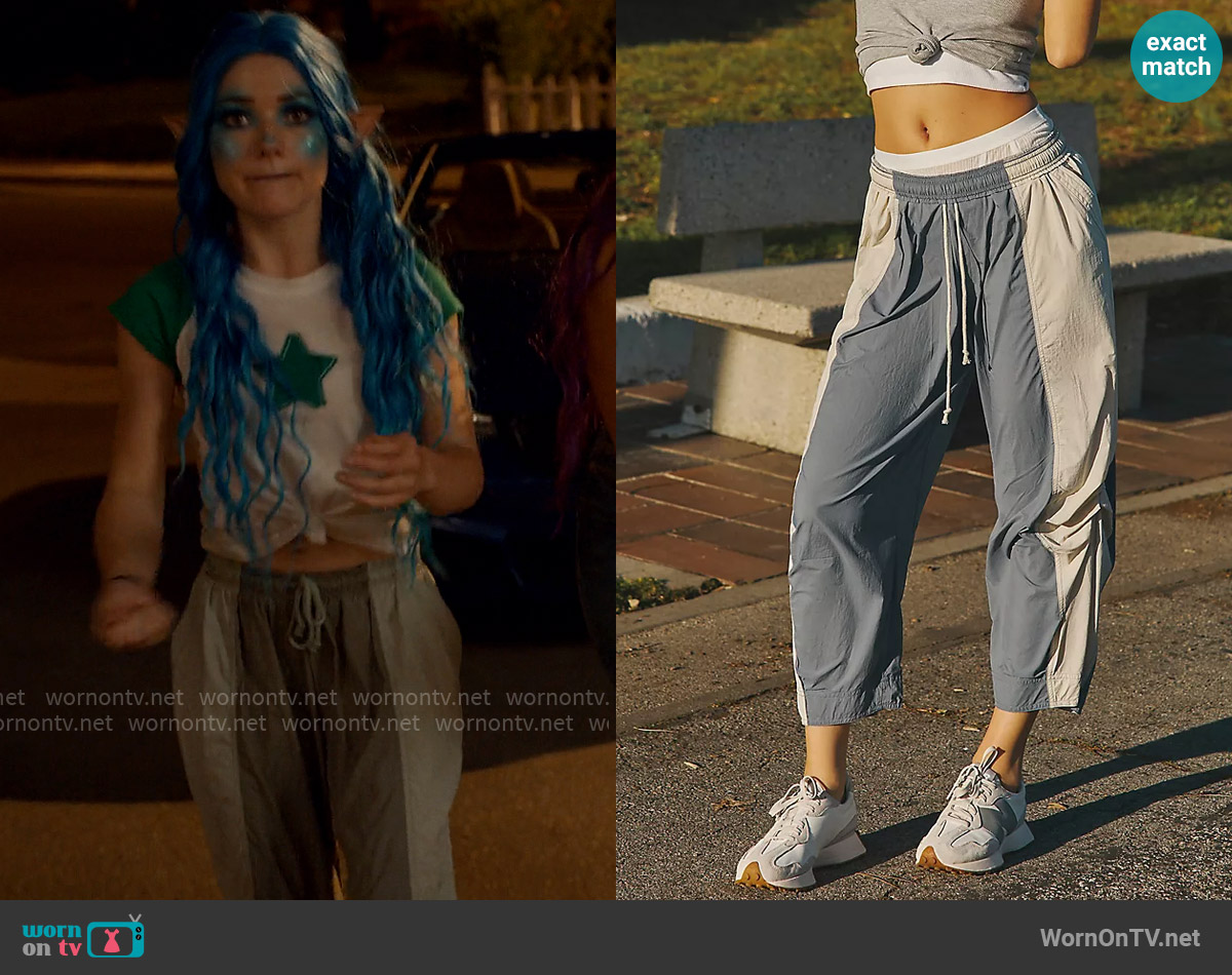 Daily Practice Colorblock Parachute Pants worn by Abby Littman (Katie Douglas) on Ginny & Georgia