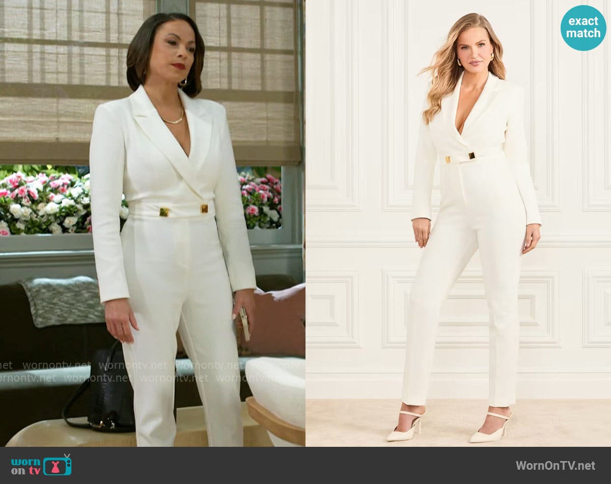 Guess Zadie Blazer Jumpsuit worn by Nicole Dupree Richardson (Daphnee Duplaix) on Beyond the Gates