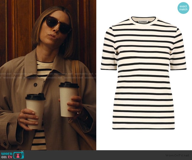 Jill Sander Striped Jersey T-Shirt worn by Chloe Taylor (Jessica Biel) on The Better Sister