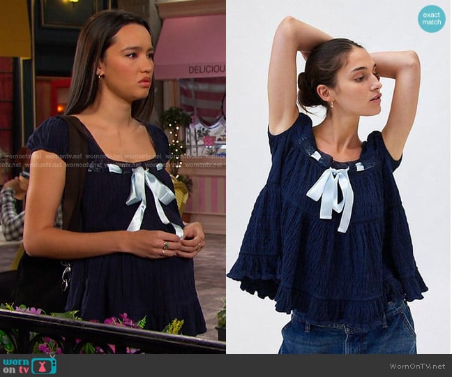 Kimchi Blue Estella Tunic Top worn by Sophia Choi (Rachel Boyd) on Days of our Lives