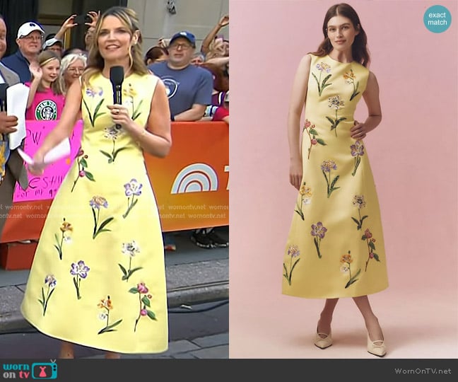 Leo Lin Cleo Midi Dress in Sorbet worn by Savannah Guthrie on Today